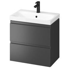 Шкаф для ванной комнаты с умывальником Cersanit 887 Moduo Slim 60, черный цена и информация | Шкафчики для ванной | hansapost.ee