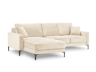 Vasakpoolne nurgadiivan velvet sofa Venus, 4 istekohta, helebeež v. цена и информация | Угловые диваны | hansapost.ee