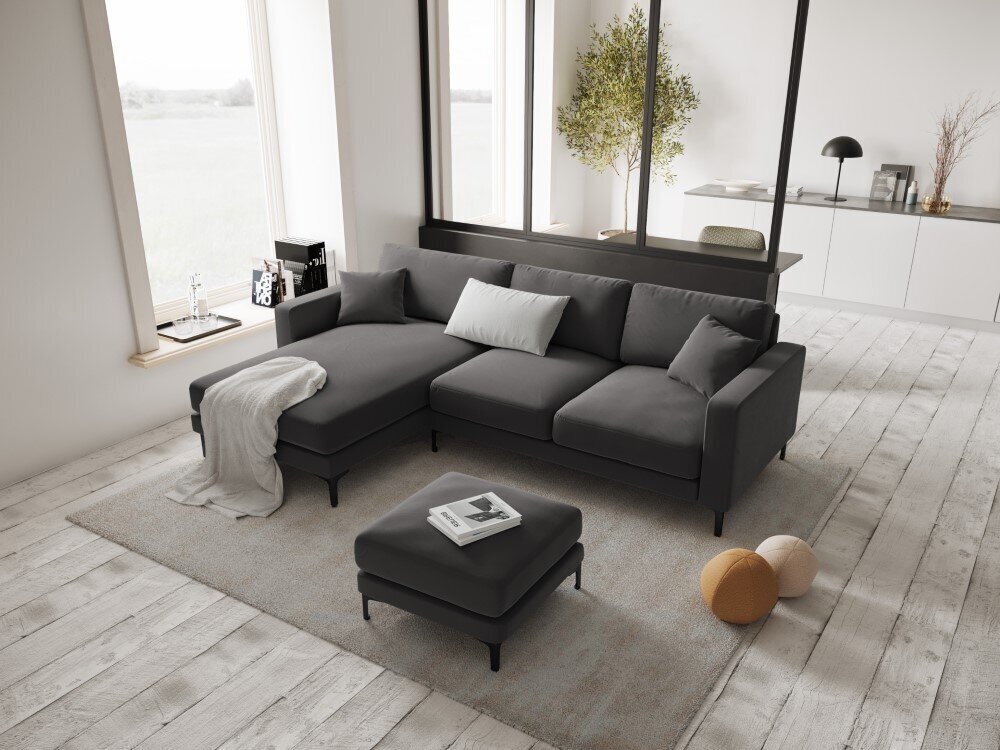 Vasakpoolne nurgadiivan velvet sofa Venus, 4 istekohta, hall hind ja info | Nurgadiivanid ja nurgadiivanvoodid | hansapost.ee