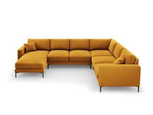 Panoraam parempoolne nurgadiivan velvet sofa Venus, 6 istekohta, kollane (sinep) hind ja info | Nurgadiivanid ja nurgadiivanvoodid | hansapost.ee