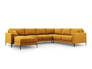 Panoraam parempoolne nurgadiivan velvet sofa Venus, 6 istekohta, kollane (sinep) цена и информация | Угловые диваны | hansapost.ee