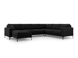Panoraam parempoolne nurgadiivan velvet sofa Venus, 6 istekohta, must цена и информация | Угловые диваны | hansapost.ee