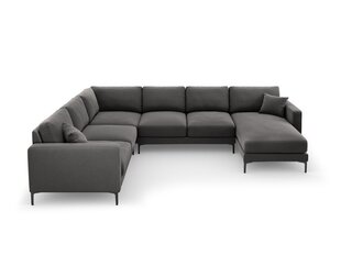 Панорамный левый угловой velvet диван Venus, 6 мест, серый цвет цена и информация | Угловые диваны | hansapost.ee