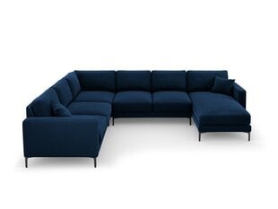 Panoraam vasakpoolne nurgadiivan velvet sofa Venus, 6 istekohta, tumesinine цена и информация | Угловые диваны | hansapost.ee