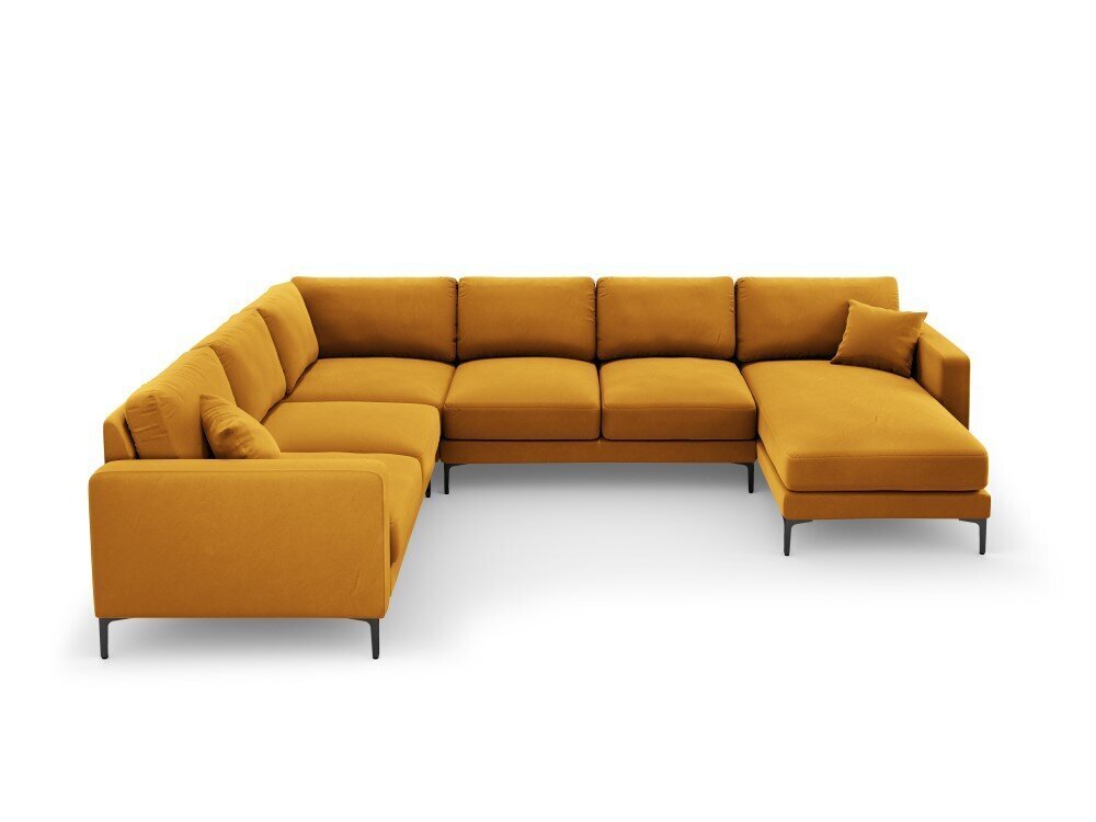 Panoraam vasakpoolne nurgadiivan velvet sofa Venus, 6 istekohta, kollane (sinep) hind ja info | Nurgadiivanid ja nurgadiivanvoodid | hansapost.ee