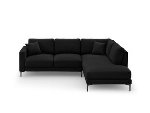 Правый угловой velvet диван Venus, 5 мест, черный цвет цена и информация | Угловые диваны | hansapost.ee