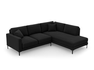 Parempoolne nurgadiivan velvet sofa Venus, 5 istekohta, must цена и информация | Угловые диваны | hansapost.ee