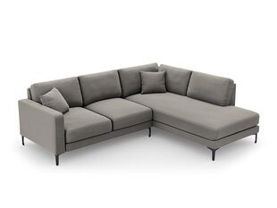 Parempoolne nurgadiivan velvet sofa Venus, 5 istekohta, helehall цена и информация | Угловые диваны | hansapost.ee