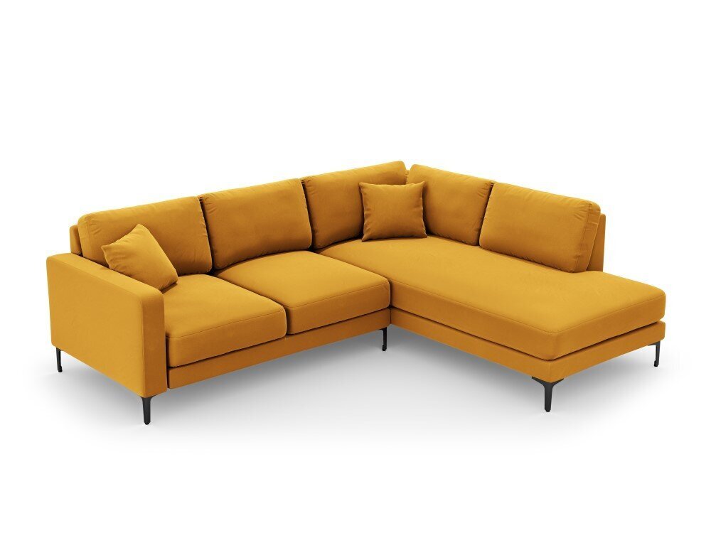 Parempoolne nurgadiivan velvet sofa Venus, 5 istekohta, kollane hind ja info | Nurgadiivanid ja nurgadiivanvoodid | hansapost.ee