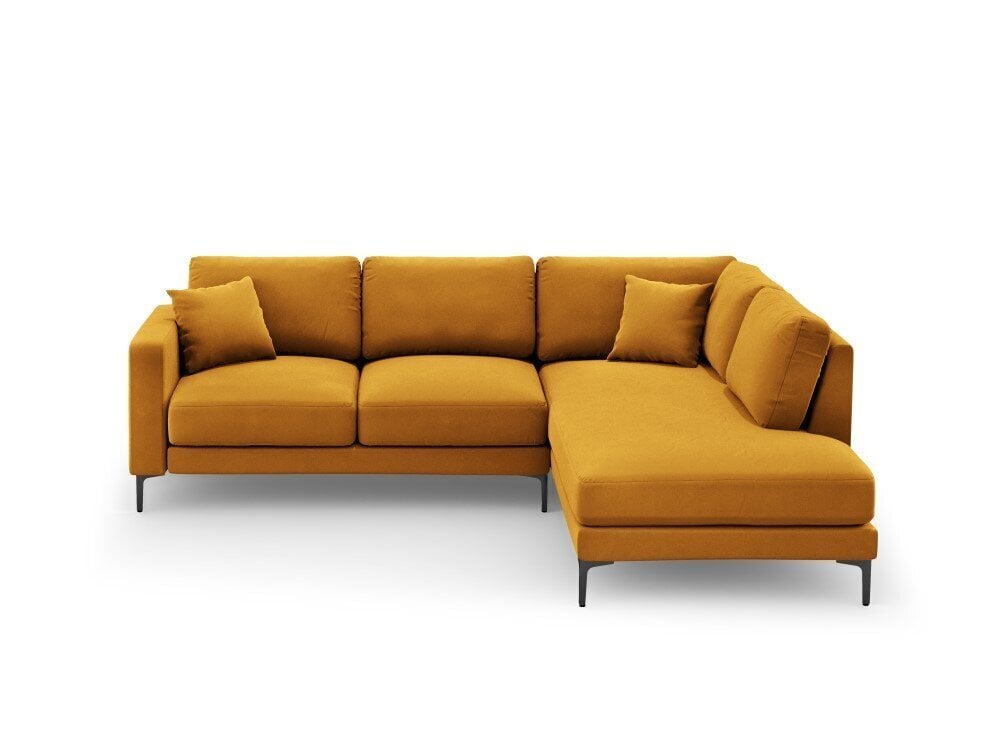 Parempoolne nurgadiivan velvet sofa Venus, 5 istekohta, kollane hind ja info | Nurgadiivanid ja nurgadiivanvoodid | hansapost.ee