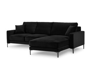 Parempoolne nurgadiivan velvet sofa Venus, 4 istekohta, must hind ja info | Nurgadiivanid ja nurgadiivanvoodid | hansapost.ee