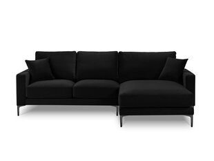 Правый угловой velvet диван Venus, 4 места, черный цвет цена и информация | Угловые диваны | hansapost.ee