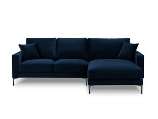 Parempoolne nurgadiivan velvet sofa Venus, 4 istekohta, tumesinine цена и информация | Угловые диваны | hansapost.ee