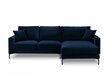 Parempoolne nurgadiivan velvet sofa Venus, 4 istekohta, tumesinine цена и информация | Nurgadiivanid ja nurgadiivanvoodid | hansapost.ee