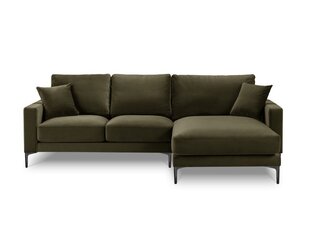 Parempoolne nurgadiivan velvet sofa Venus, 4 istekohta, roheline hind ja info | Nurgadiivanid ja nurgadiivanvoodid | hansapost.ee