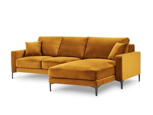 Parempoolne nurgadiivan velvet sofa Venus, 4 istekohta, kollane (sinep) цена и информация | Угловые диваны | hansapost.ee