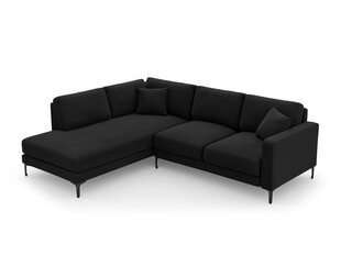 Левый угловой velvet диван Venus, 5 мест, черный цвет цена и информация | Угловые диваны | hansapost.ee