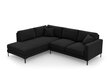 Vasakpoolne nurgadiivan velvet sofa Venus, 5 istekohta, must цена и информация | Nurgadiivanid ja nurgadiivanvoodid | hansapost.ee