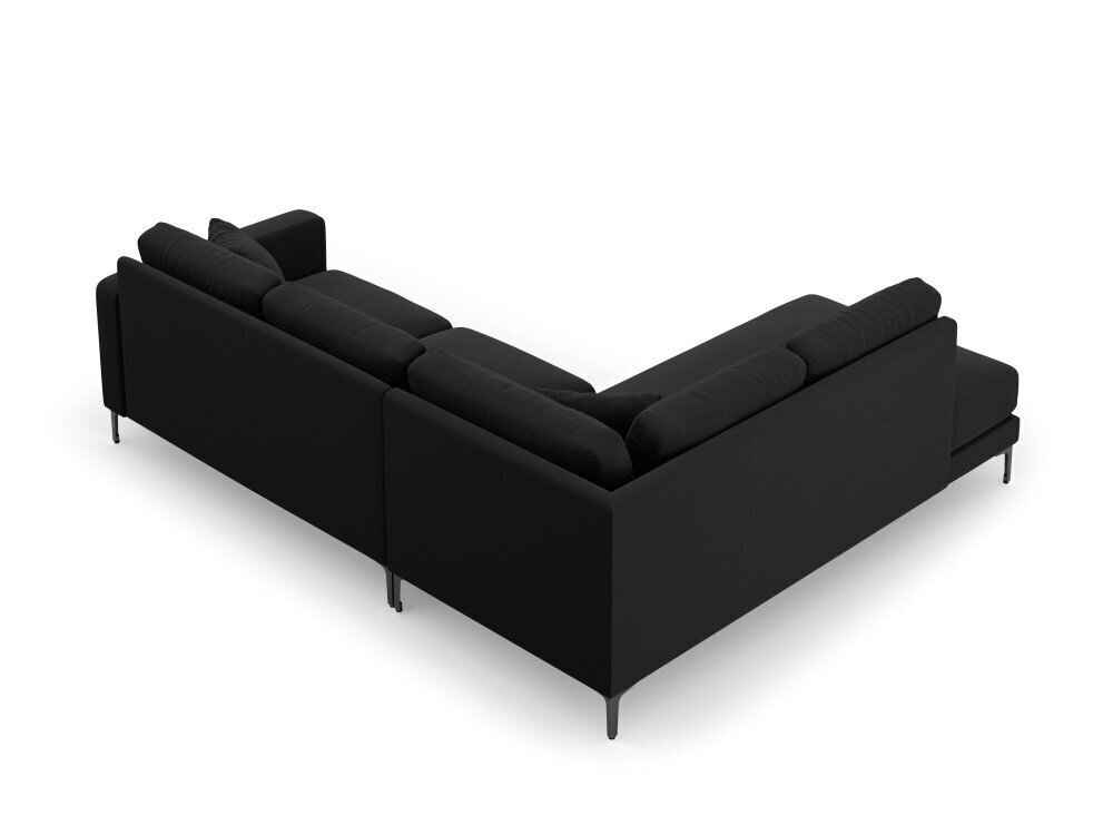 Vasakpoolne nurgadiivan velvet sofa Venus, 5 istekohta, must цена и информация | Nurgadiivanid ja nurgadiivanvoodid | hansapost.ee