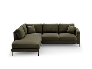 Vasakpoolne nurgadiivan velvet sofa Venus, 5 istekohta, roheline hind ja info | Nurgadiivanid ja nurgadiivanvoodid | hansapost.ee