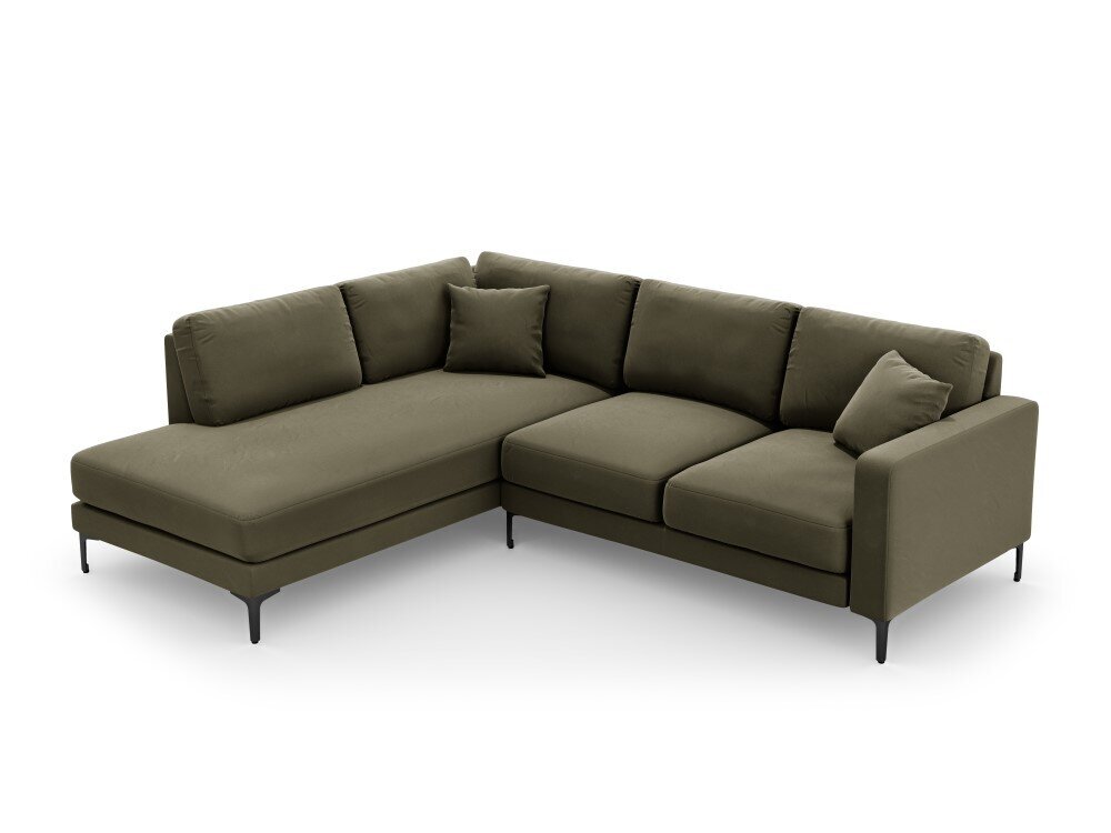 Vasakpoolne nurgadiivan velvet sofa Venus, 5 istekohta, roheline hind ja info | Nurgadiivanid ja nurgadiivanvoodid | hansapost.ee