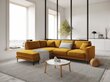 Vasakpoolne nurgadiivan velvet sofa Venus, 5 istekohta, kollane hind ja info | Nurgadiivanid ja nurgadiivanvoodid | hansapost.ee