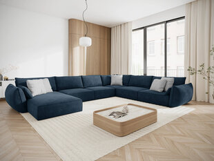 Панорамный правый диван Vanda, 8 мест, темно-синий цвет цена и информация | Угловые диваны | hansapost.ee
