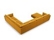 Panoraam parempoolne nurgadiivan velvet sofa Vanda, 8 istekohta, kollane (sinep) hind ja info | Nurgadiivanid ja nurgadiivanvoodid | hansapost.ee