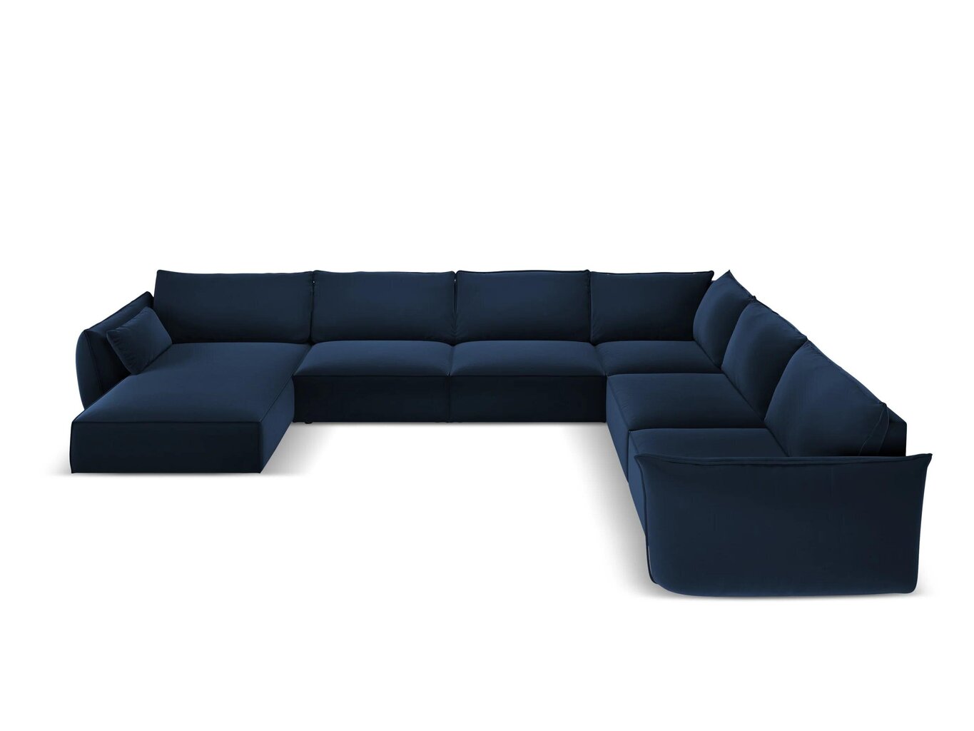 Panoraam parempoolne nurgadiivan velvet sofa Vanda, 8 istekohta, tumesinine hind ja info | Nurgadiivanid ja nurgadiivanvoodid | hansapost.ee