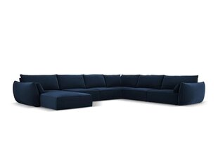 Панорамный правый угловой velvet диван Vanda, 8 мест, темно-синий цвет цена и информация | Угловые диваны | hansapost.ee