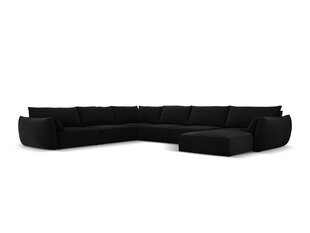 Panoraam vasakpoolne nurgadiivan velvet sofa Vanda, 8 istekohta, must hind ja info | Nurgadiivanid ja nurgadiivanvoodid | hansapost.ee