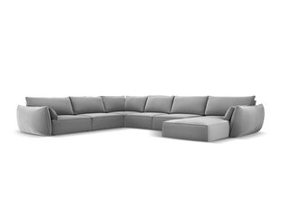 Панорамный левый угловой velvet диван Vanda, 8 мест, серый цвет цена и информация | Угловые диваны | hansapost.ee