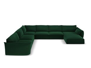 Panoraam vasakpoolne nurgadiivan velvet sofa Vanda, 8 istekohta, pudeliroheline v. цена и информация | Угловые диваны | hansapost.ee
