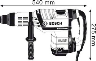 Proffesionaalne perforaator koos SDS Max lisamisega Bosch GBH 8-45 DV 0611265000 hind ja info | Lööktrellid | hansapost.ee