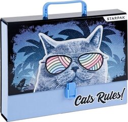 Käepidemega mapp "Cats Rules" A4 hind ja info | Kirjatarvikud | hansapost.ee