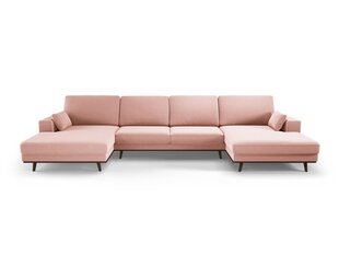 Панорамный velvet диван Hebe, 6 мест, розовый цвет цена и информация | Угловые диваны | hansapost.ee