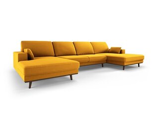 Панорамный velvet диван Hebe, 6 мест, желтый (горчичный) цвет цена и информация | Угловые диваны | hansapost.ee
