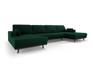 Панорамный velvet диван Hebe, 6 мест, бутылочно-зеленый цвет цена и информация | Угловые диваны | hansapost.ee