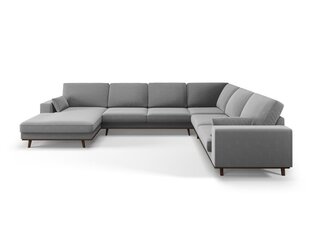 Панорамный правый угловой velvet диван Hebe, 6 мест, серый цвет цена и информация | Угловые диваны | hansapost.ee