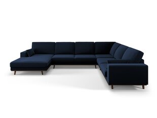 Панорамный правый угловой velvet диван Hebe, 6 мест, темно-синий цвет цена и информация | Угловые диваны | hansapost.ee