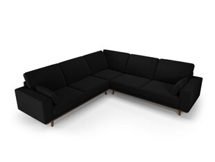 Симметричный velvet диван Hebe, 5 мест, черный цвет цена и информация | Угловые диваны | hansapost.ee