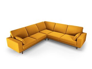 Симметричный velvet диван Hebe, 5 мест, желтый (горчичный) цена и информация | Угловые диваны | hansapost.ee