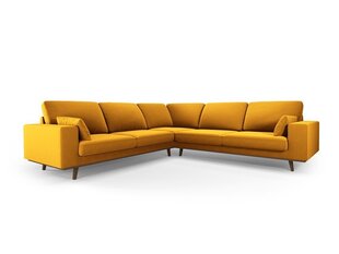 Симметричный velvet диван Hebe, 5 мест, желтый (горчичный) цена и информация | Угловые диваны | hansapost.ee