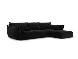 Правый угловой velvet диван Vanda, 4 места, черный цвет цена и информация | Угловые диваны | hansapost.ee