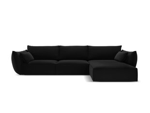 Правый угловой velvet диван Vanda, 4 места, черный цвет цена и информация | Угловые диваны | hansapost.ee