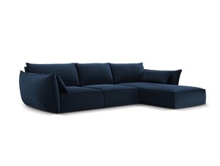 Правый угловой velvet диван Vanda, 4 места, темно-синий цвет цена и информация | Угловые диваны | hansapost.ee