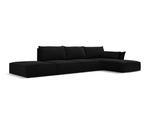 Правый угловой velvet диван Vanda, 5 мест, черный цвет цена и информация | Угловые диваны | hansapost.ee