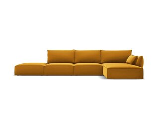 Правый угловой velvet диван Vanda, 5 места, желтый (горчичный) цвет цена и информация | Угловые диваны | hansapost.ee