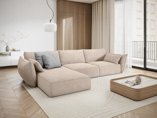 Левый угловой диван Vanda, 4 места, бежевый цвет цена и информация | Угловые диваны | hansapost.ee