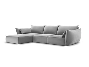 Левый угловой velvet диван Vanda, 4 места, серый цвет цена и информация | Угловые диваны | hansapost.ee